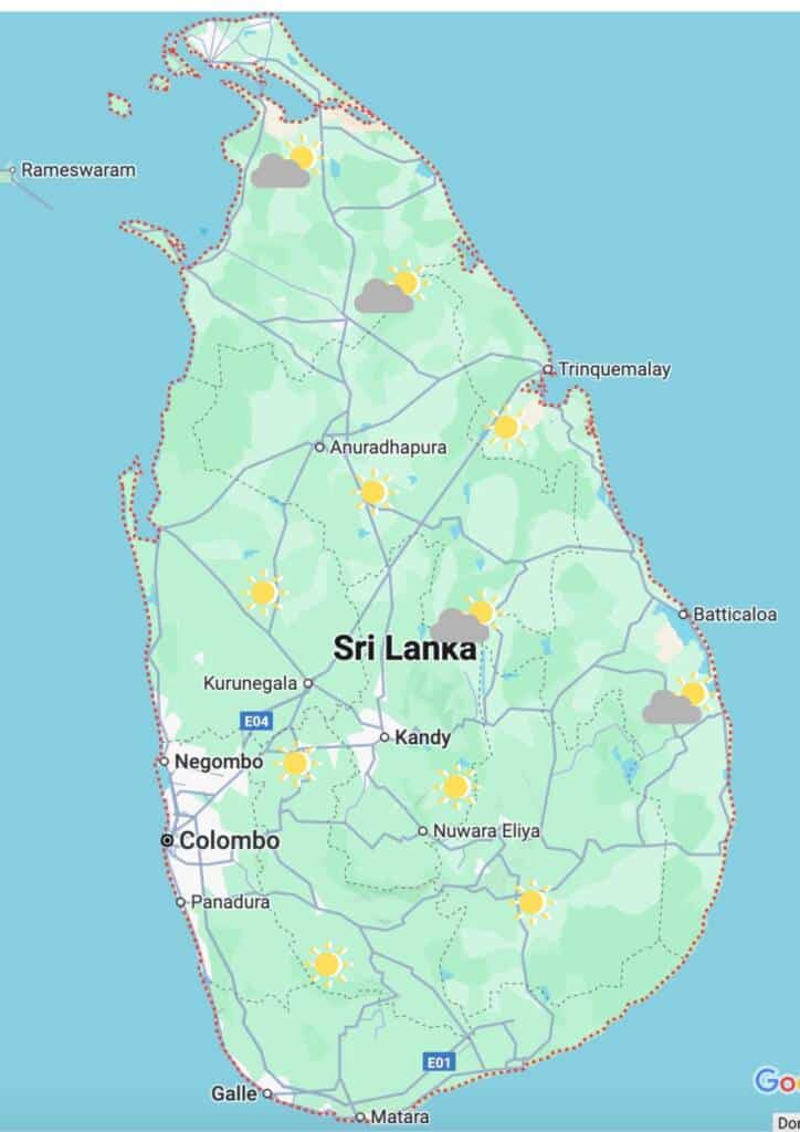Météo du Sri Lanka en mars