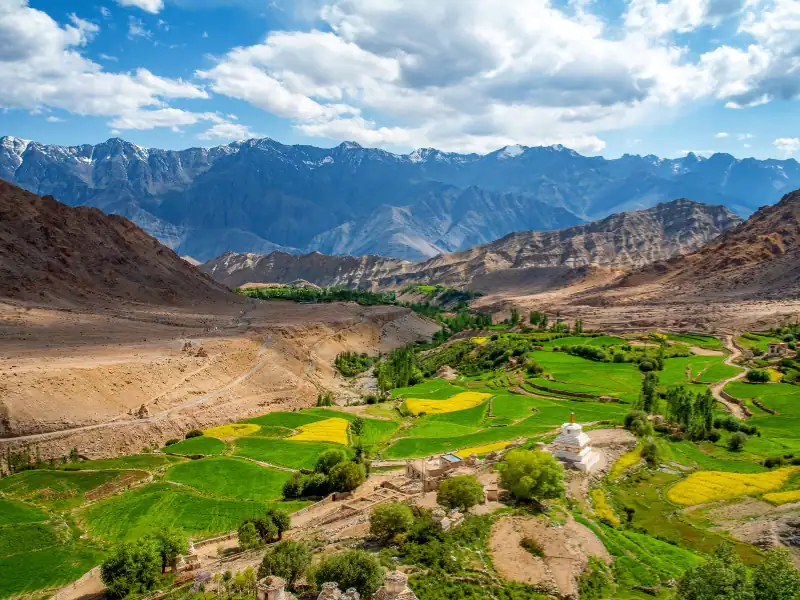 Panorama sur le Ladakh en Inde lors d'un trek en Asie